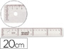 REGUA PLASTICO CRISTAL LIDERPAPEL TRANSPARENTE 20 CM