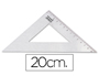 ESQUADRO LIDERPAPEL PLASTICO CRISTAL TRANSPARENTE 20 CM