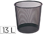 CESTO DE PAPEIS Q-CONNECT DE REDE METALICO PRETO CAPACIDADE 13 LITROS 28X26,5 CM
