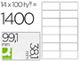 ETIQUETAS ADESIVAS Q-CONNECT DIN A4 99,1 X 38,1 MM