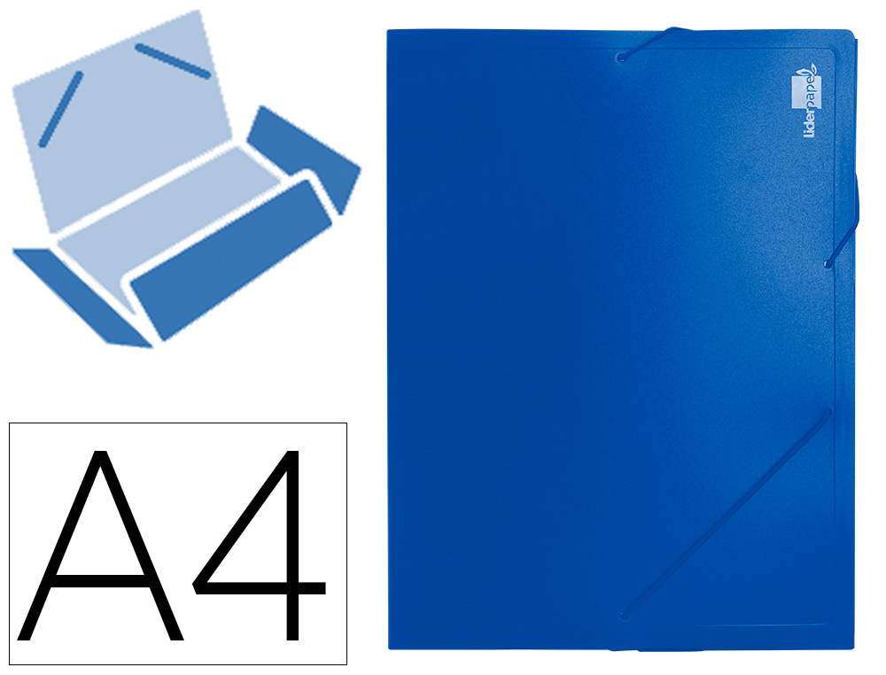 PASTA DE ELASTICOS LIDERPAPEL COM LOMBADA RIGIDA DIN A4 2 BOLSAS AZUL