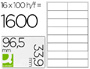ETIQUETAS ADESIVAS Q-CONNECT DIN A4 96,5 X 33,9 MM