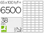 ETIQUETAS ADESIVAS Q-CONNECT DIN A4 38,1 X 21,2 MM