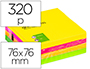 BLOCO DE NOTAS ADESIVAS Q-CONNECT FLUORESCENTE 76 X 76 MM COM 320 FOLHAS