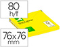 BLOCO DE NOTAS ADESIVAS Q-CONNECT AMARELO FLUORESCENTE 76 X 76 MM COM 80 FOLHAS