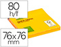 BLOCO DE NOTAS ADESIVAS Q-CONNECT LARANJA FLUORESCENTE 76 X 76 MM COM 80 FOLHAS