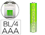 PILHA Q-CONNECT ALCALINA AAA BLISTER COM 4 UNIDADES