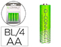 PILHA Q-CONNECT ALCALINA AA BLISTER COM 4 UNIDADES