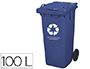 CONTENTOR DE LIXO Q-CONNECT PLASTICO COM 2 RODAS COR AZUL COM CAPACIDADE PARA 100 LITROS