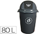 CONTENTOR DE LIXO Q-CONNECT PLASTICO CINZA COM TAMPA REDEONDA GIRATORIA CAPACIDADE PARA 80 LITROS