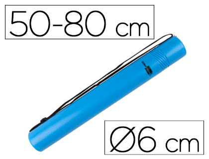 TUBO PORTA DESENHOS EXTENSIVEL 80 CM AZUL