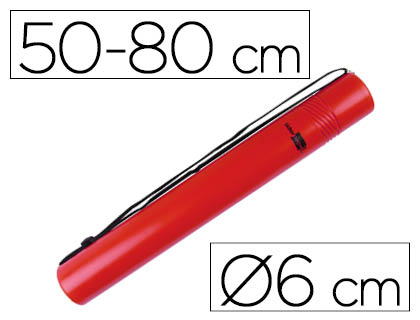 TUBO PORTA DESENHOS EXTENSIVEL 80 CM VERMELHO