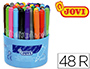BOIAO DE 48 MARCADORES PONTA GROSSA, COM 12 CORES DE 4 CADA COR, PONTA DE 13 MM JOVI MAXI