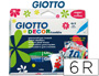MARCADOR GIOTTO DECOR TEXTIL PARA TECIDOS CAIXA COM 6 UNIDADES SORTIDAS