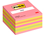 BLOCO DE NOTAS ADESIVAS POST-IT 76X76 MM CUBO COR ROSA NEON 450 FOLHAS