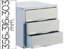 BLOCO CLASSIFICADOR DE SECRETARIA ARCHISYSTEM 3 GAVETAS COR CINZA 356X316X303 MM