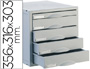 BLOCO CLASSIFICADOR DE SECRETARIA ARCHISYSTEM 5 GAVETAS COR CINZA 4 DE 52MM E 1 DE 22MM 356X316X303 MM