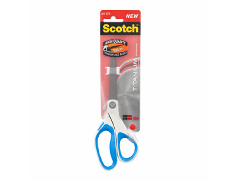TESOURA PARA ESCRITORIO SCOTCH 20 CMS DE TITANIO FUNDIDO ANEIS CORES SORTIDOS