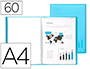 CAPA CATALOGO LIDERPAPEL 60 BOLSAS POLIPROPILENO DIN A4 TRASLUCIDA AZUL FROSTY