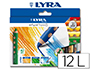 LAPIS DE COR AGUARELAVEL LYRA GROOVE TRIPLE TRIANGULAR MINAS 10MM CAIXA DE 12 CORES