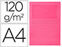 CLASSIFICADOR Q-CONNECT EM CARTOLINA DIN A4 ROSA COM JANELA TRANSPARENTE 120 GR