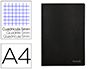 CADERNO AGRAFADO LIDERPAPEL CAPA PRETA DIN A4 80 F QUADRICULA 5MM 60GR