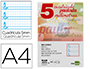 RECAMBIO LIDERPAPEL FOLIO 100 H 4 TALADROS 70 GR CUADRICULADO PAUTADO 5 MM CON MARGEN
