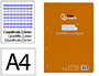 RECAMBIO LIDERPAPEL FOLIO 100 H 4 TALADROS 70 GR CUADRICULADO PAUTADO 2,5 MM CON MARGEN
