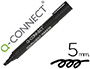 MARCADOR Q-CONNECT PERMANENTE PRETO PONTA BISELADA 5.0 MM