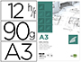 BLOCO DE PAPEL VEGETAL LIDERPAPEL DIN A3 297X420MM 90 GR BOLSA DE 12 FOLHAS