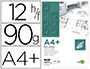 BLOCO DE PAPEL VEGETAL LIDERPAPEL DIN A4+ 320X240MM 90 GR BOLSA DE 12 FOLHAS