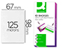 BOLSA DE PLASTIFICAR Q-CONNECT 67X98 MM 125 MICRONS COM MOLA PARA CARTOES DE VISITA CAIXA DE 25 UNIDADES