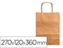 SACO DE PAPEL Q-CONNECT KRAFT NATURAL ASA RETORCIDA 270X120X360 MM