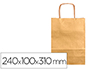 SACO DE PAPEL Q-CONNECT KRAFT OURO ASA RETORCIDA 240X100X310 MM