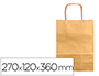 SACO DE PAPEL Q-CONNECT KRAFT OURO ASA RETORCIDA 270X120X360 MM