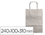 SACO DE PAPEL Q-CONNECT KRAFT PRATA ASA RETORCIDA 240X100X310 MM