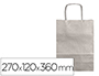 SACO DE PAPEL Q-CONNECT KRAFT PRATA ASA RETORCIDA 270X120X360 MM