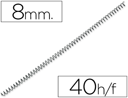 ESPIRAL Q-CONNECT METALICA 64 5:1 8MM 1 MM CAIXA DE 200 UNIDADES