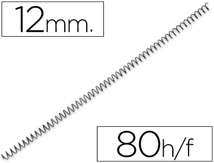 ESPIRAL Q-CONNECT METALICA 64 5:1 12 MM 1 MM CAIXA DE 200 UNIDADES