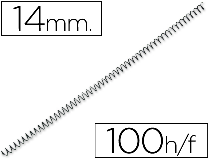ESPIRAL Q-CONNECT METALICA 64 5:1 14 MM 1 MM CAIXA DE 100 UNIDADES