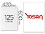 BOLSA DE PLASTIFICAR YOSAN BRILHO 420 X 600 MM 125 MICRONS DIN A2 CAIXA DE 50 UNIDADES