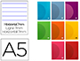 CADERNO AGRAFADO LIDERPAPEL 360 CAPA DE PLASTICO DIN A5 48 F 90 GR PAUTADO COM DUPLA MARGEM CORES SORTIDAS
