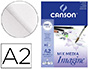 BLOCO DE DESENHO MULTITECNICAS CANSON IMAGINE DIN A2 COLADO LISO 42X59,4 CM 50 FOLHAS 200 GR