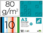 PAPEL DE COR LIDERPAPEL DIN A3 80 GR 10 CORES SORTIDAS EMBALAGEM DE 100 FOLHAS