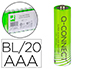 PILHA Q-CONNECT ALCALINA AAA PACK COM 20 UNIDADES