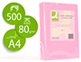 PAPEL DE COR Q-CONNECT DIN A4 80 GR ROSA EMBALAGEM DE 500 FOLHAS
