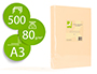 PAPEL DE COR Q-CONNECT DIN A3 80 GR CREME EMBALAGEM DE 500 FOLHAS