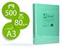PAPEL DE COR Q-CONNECT DIN A3 80 GR VERDE EMBALAGEM DE 500 FOLHAS