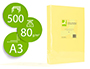 PAPEL DE COR Q-CONNECT DIN A3 80 GR AMARELO EMBALAGEM DE 500 FOLHAS