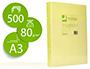 PAPEL DE COR Q-CONNECT DIN A3 80 GR AMARELO NEON EMBALAGEM DE 500 FOLHAS